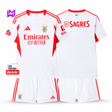 Benfica 2025/26 Away Kids Kit - White