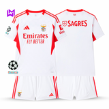 Benfica 2025/26 Away Kids Kit - White