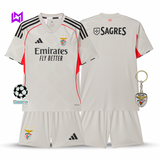 Benfica 2025/26 Away Kids Kit - Beige