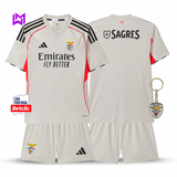 Benfica 2025/26 Away Kids Kit - Beige