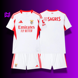 Benfica 2025/26 Away Kids Kit - White