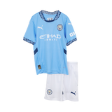 Manchester City 2024/25 Home Kids Kit Jersey - White Blue