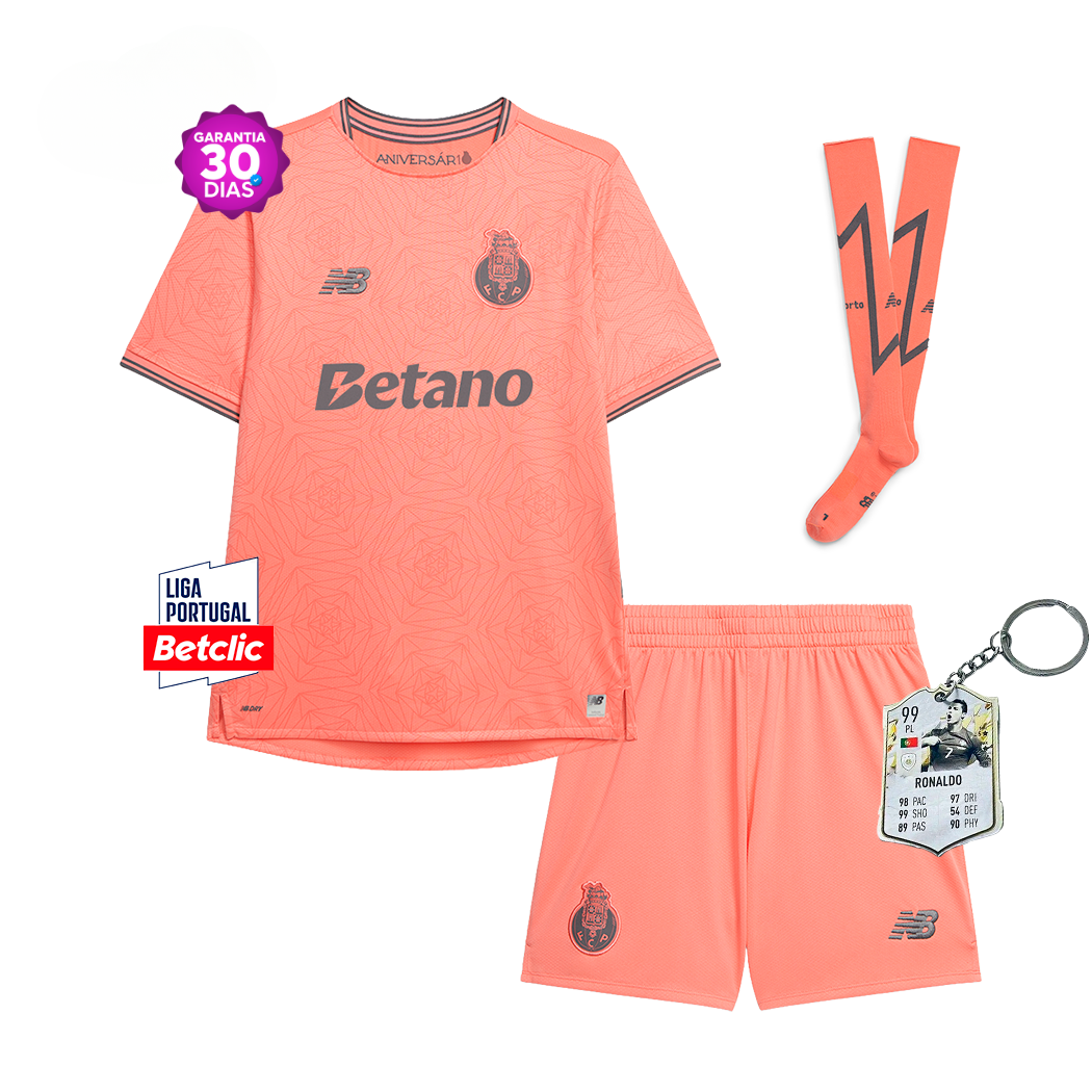 Porto 2025/26 Away Kids Kit - Pink