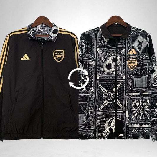 Arsenal 2023/24 Windbreaker Reversible Black and Black