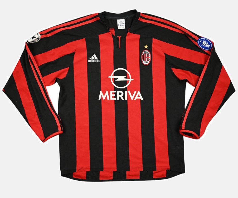 AC Milan 2003/04 Home Jersey - Long Sleeve Retro Version
