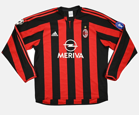 AC Milan 2003/04 Home Jersey - Long Sleeve Retro Version