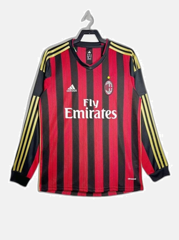 AC Milan 2013/14 Home Jersey - Long Sleeve Retro Version