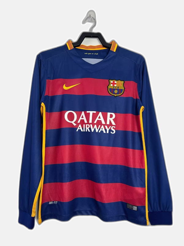 Barcelona 2015/16 Home Jersey - Long Sleeve Retro Version