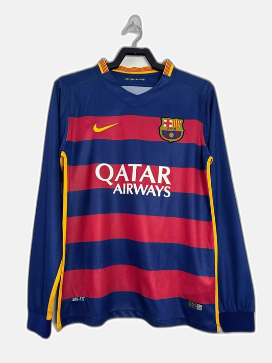 Barcelona 2015/16 Home Jersey - Long Sleeve Retro Version