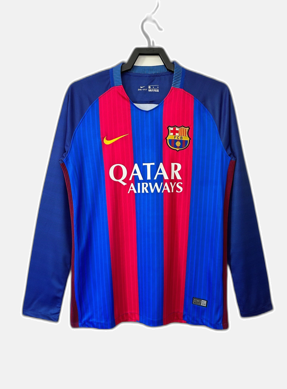 Barcelona 2016/17 Home Jersey - Long Sleeve Retro Version