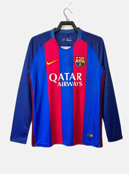 Barcelona 2016/17 Home Jersey - Long Sleeve Retro Version