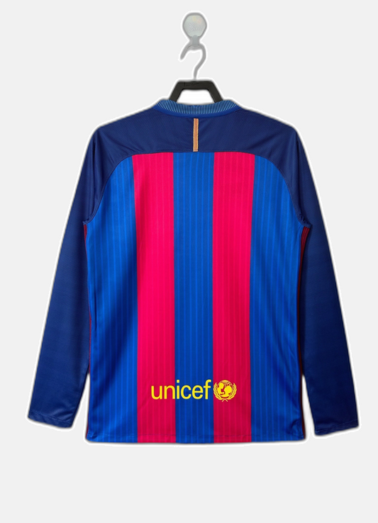 Barcelona 2016/17 Home Jersey - Long Sleeve Retro Version