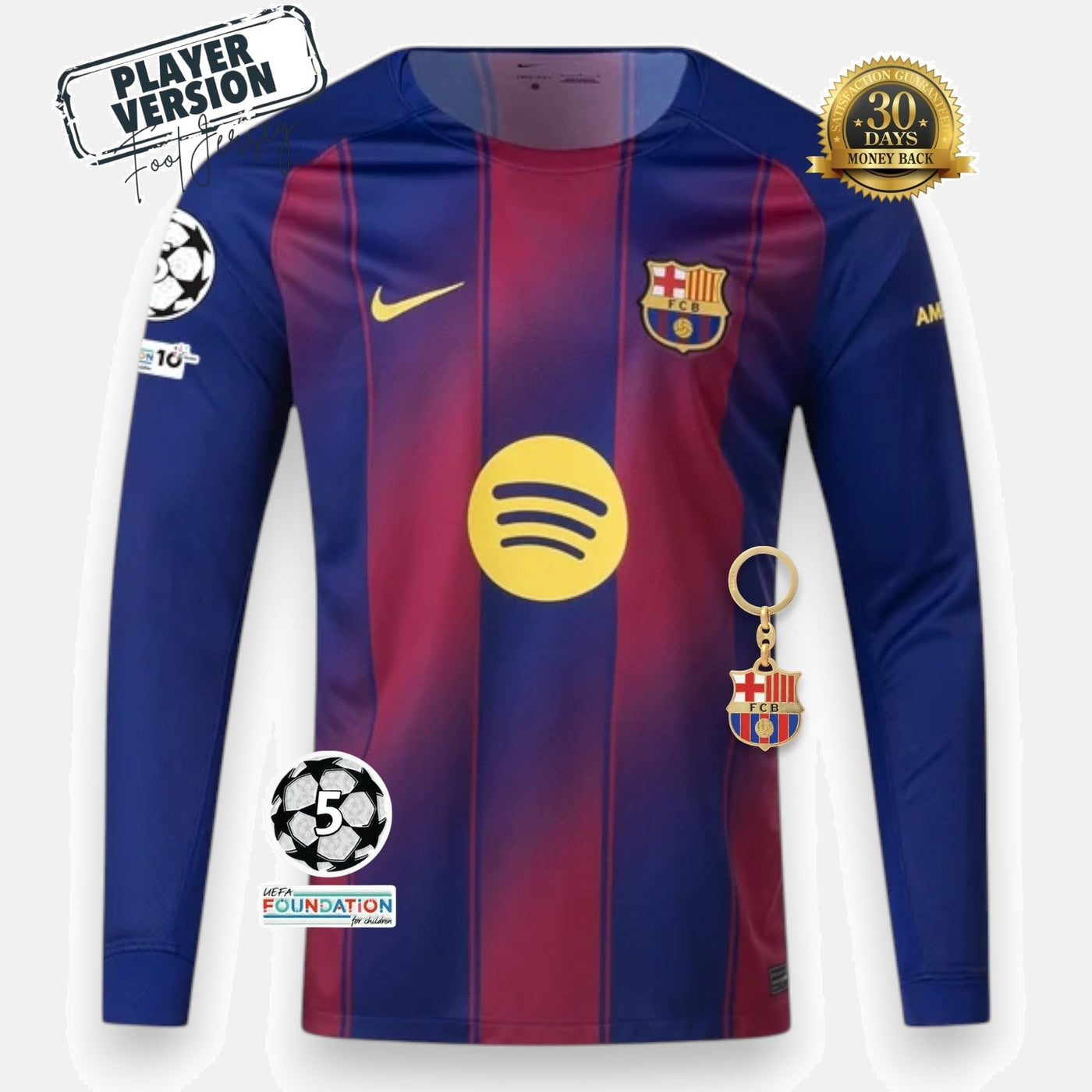 Barcelona 2025/26 Home Jersey - Player Version - Long Sleeve