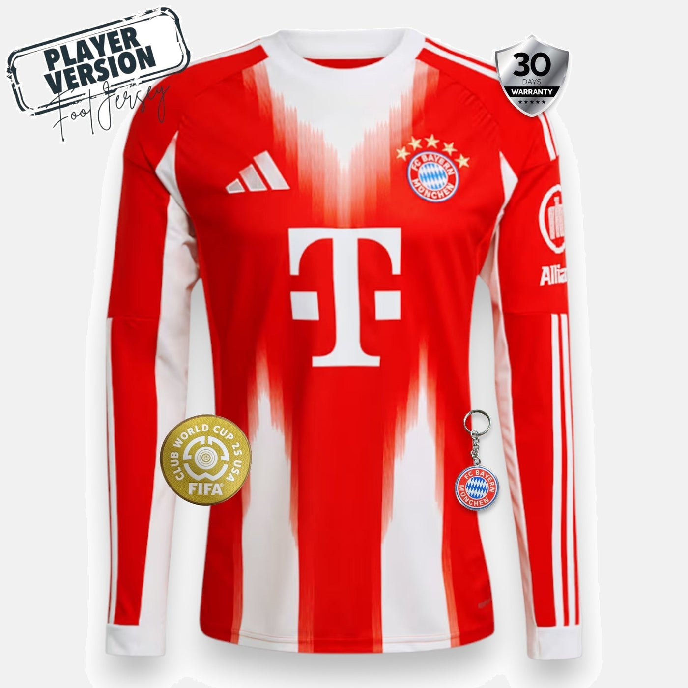 Bayern Munich 2025/26 Home Jersey - Player Version - Long Sleeve