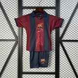 Kids Travis Scott x FC Barcelona Retro Kit 2000/01 Home Skeleton Jersey