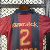 Kids Travis Scott x FC Barcelona Retro Kit 2000/01 Home Skeleton Jersey