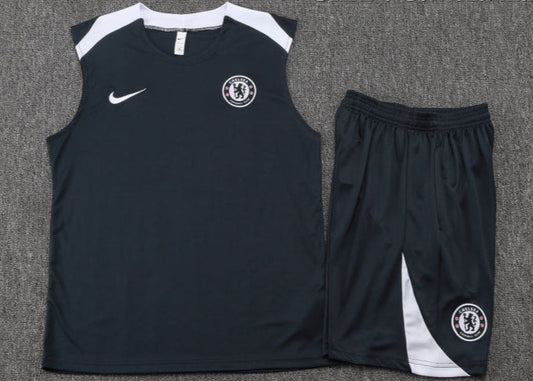 Chelsea Kit Black Jersey + Shorts - Sleeveless 2025/26