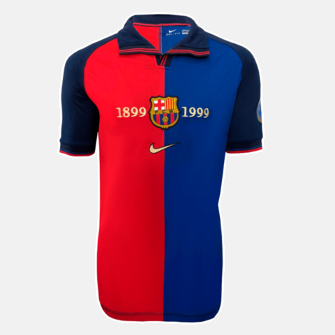 Barcelona 100 Years 1999 Retro Jersey Blue and Claret