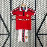 Manchester United 1999/00 Home Kids Kit Jersey - Retrﾃｴ