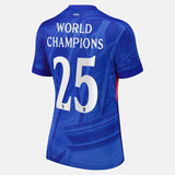 Chelsea 2025/26 Home Jersey - Women's - with World Champions 25 printing
