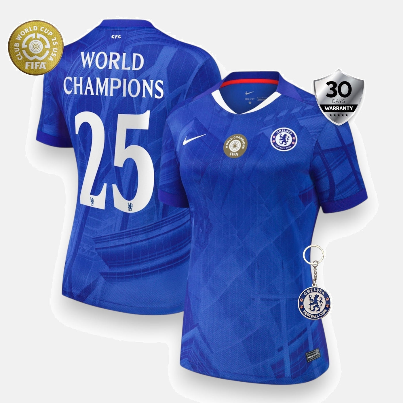 Chelsea 2025/26 Home Jersey - Women's - with World Champions 25 printing