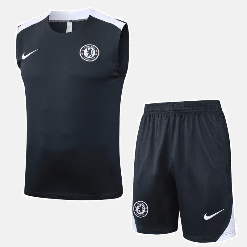 Chelsea Kit Black Jersey + Shorts - Sleeveless 2025/26