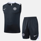 Chelsea Kit Black Jersey + Shorts - Sleeveless 2025/26