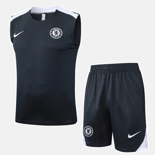 Chelsea Kit Black Jersey + Shorts - Sleeveless 2025/26