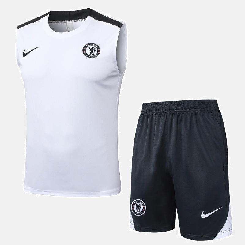 Chelsea Kit White Jersey + Shorts - Sleeveless 2025/26
