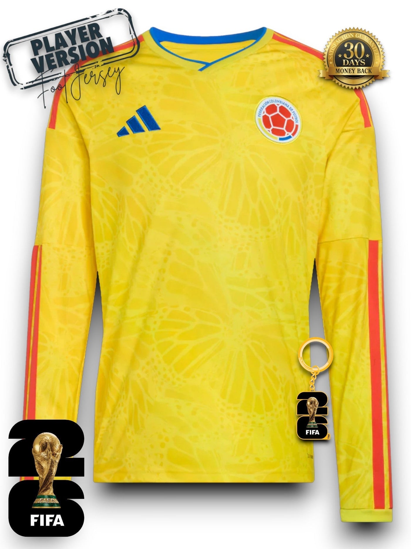 Colombia World Cup 2026 Jersey - Player Version - Long Sleeve