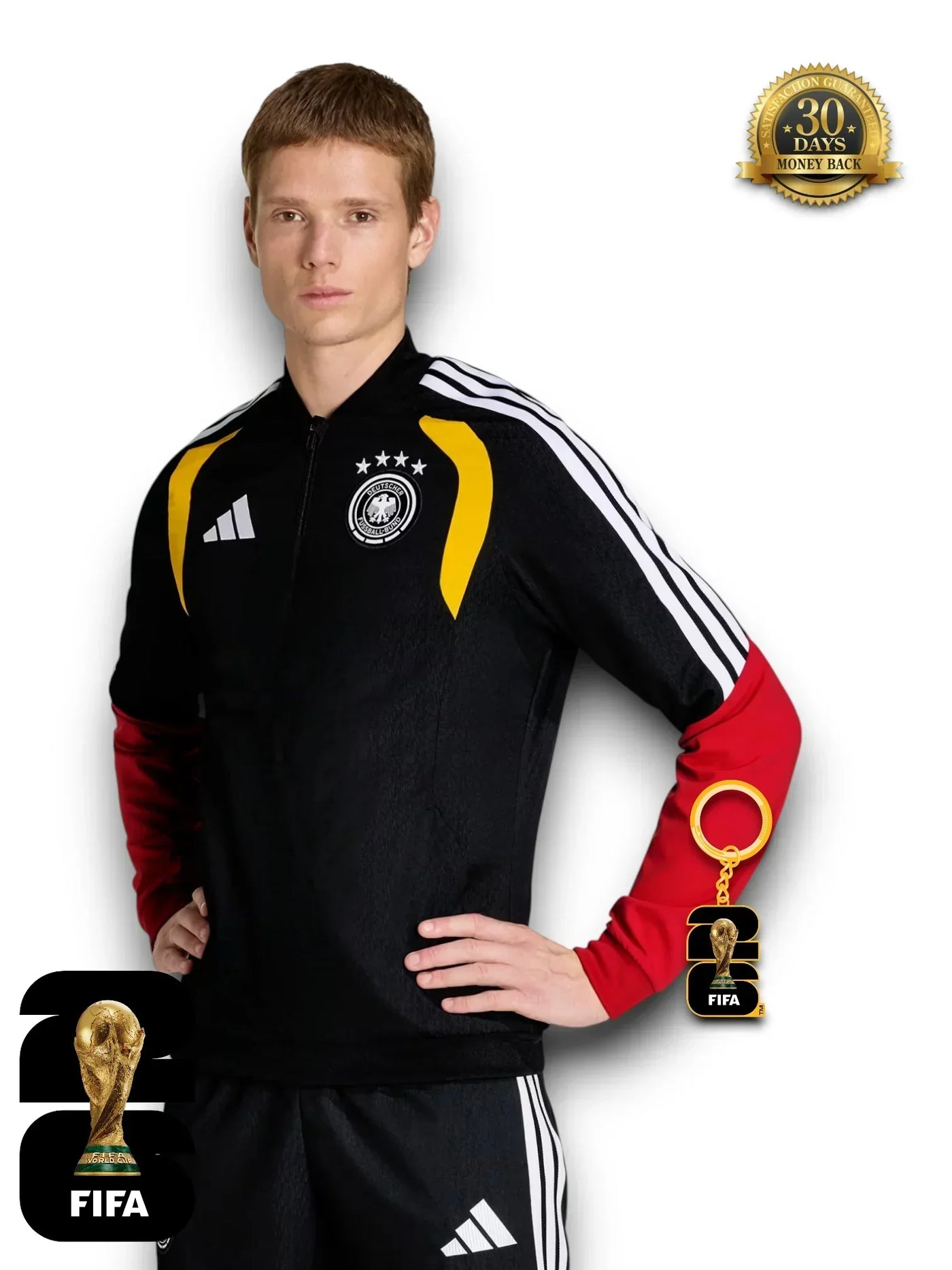 Germany World Cup 2026 Half-Zip Training Suit Set Black Jersey