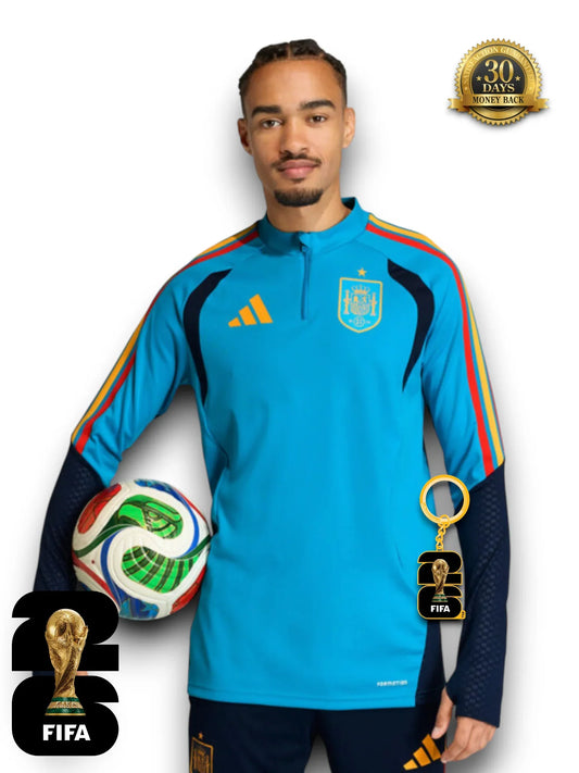 Spain World Cup 2026 Half-Zip Training Suit Set Blue Jersey