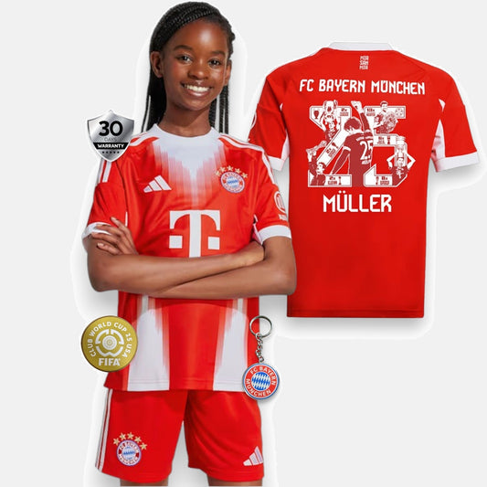Kids Bayern Munich 2025/26 Home Jersey - Müller Special Edition