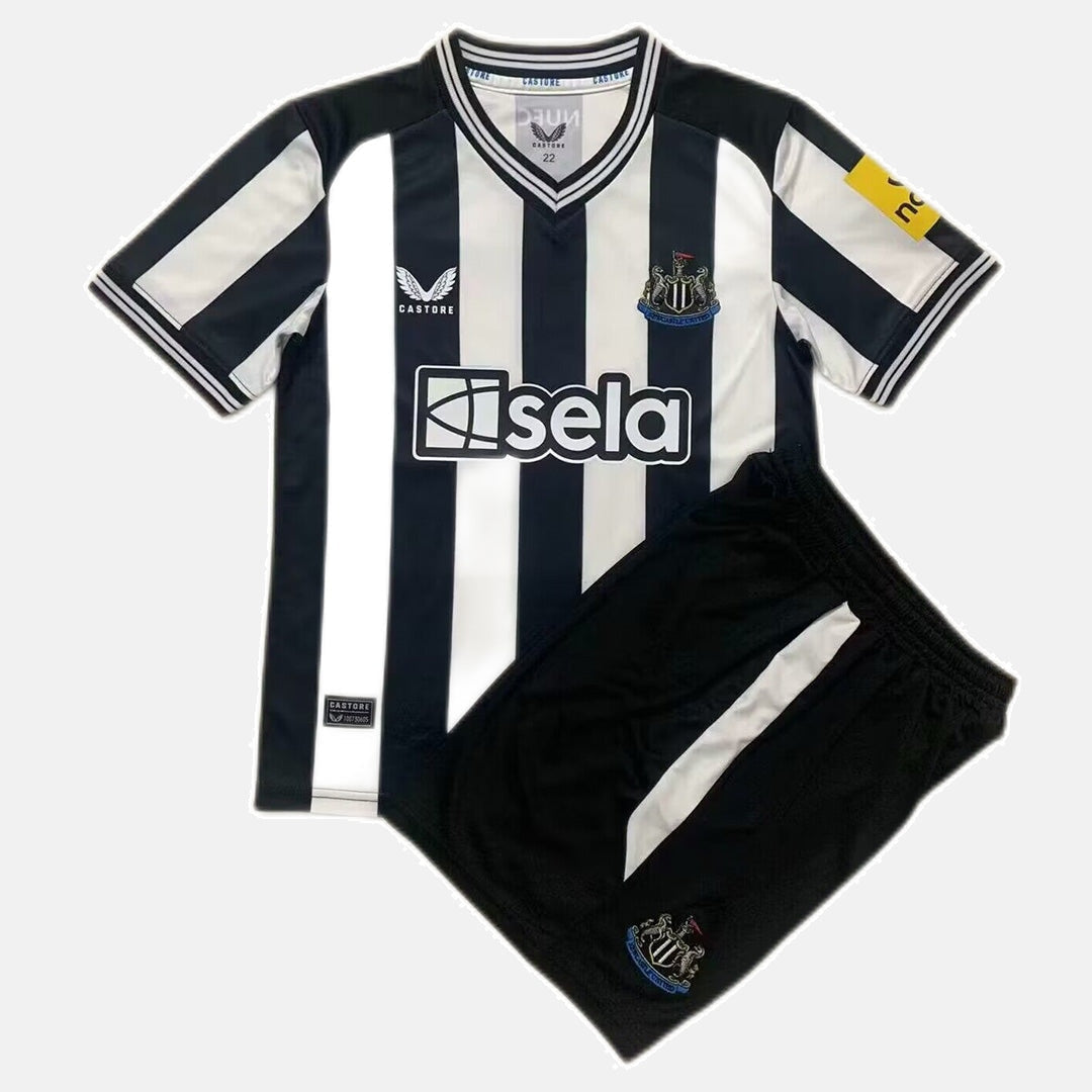 Newcastle United 2023/24 Home Kids Kit Jersey - Black and White