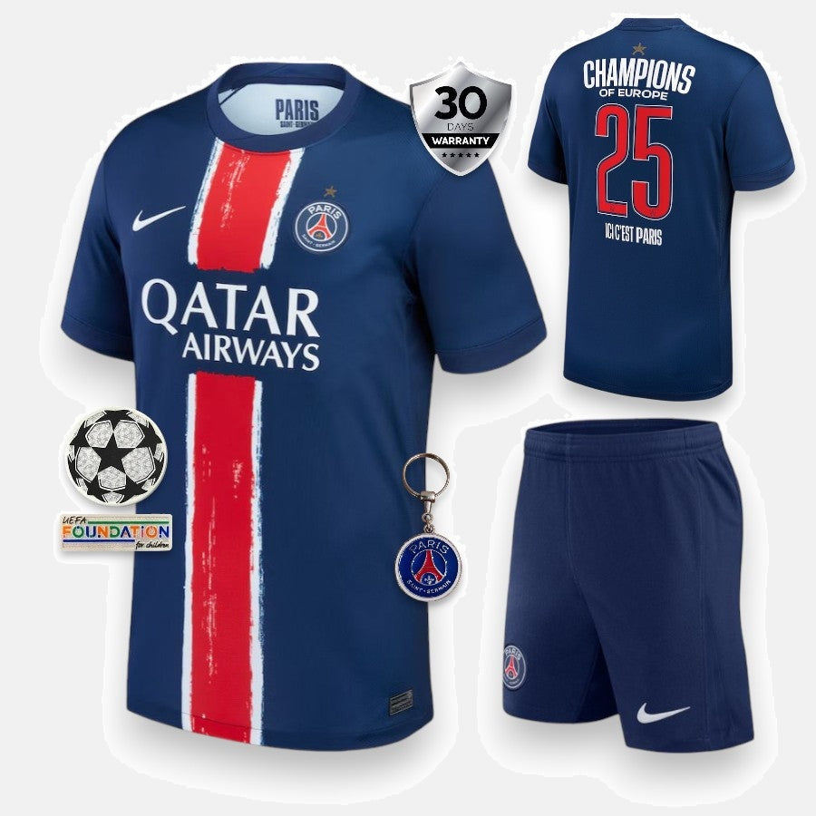Paris Saint-Germain 2025 European Champions Kids Jersey - 1 Star