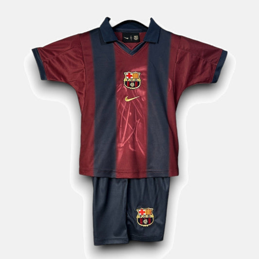 Kids Travis Scott x FC Barcelona Retro Kit 2000/01 Home Skeleton Jersey