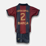Kids Travis Scott x FC Barcelona Retro Kit 2000/01 Home Skeleton Jersey