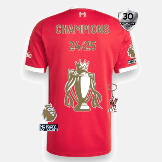Liverpool 2025/26 Home Jersey - CHAMPIONS 2024/25 & Gold Trophy