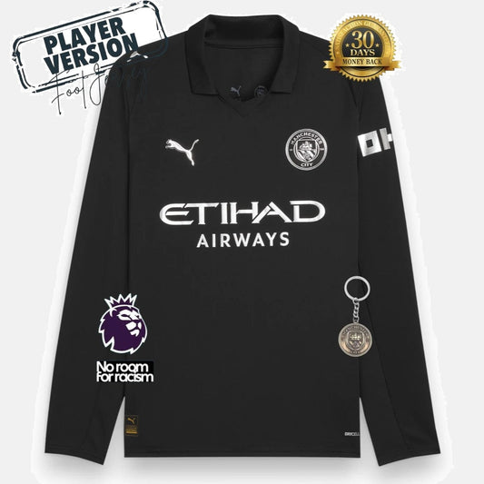Manchester City Player 2025/26 Away Jersey Long Sleeve