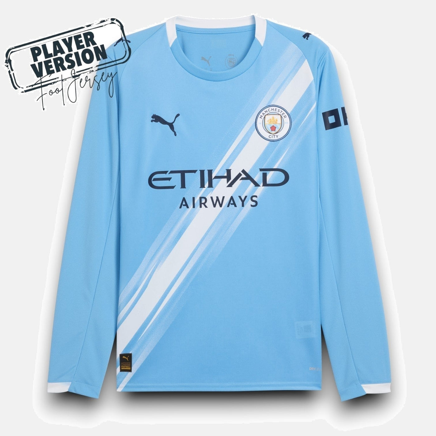 Manchester City Player 2025/26 Home Jersey Long Sleeve
