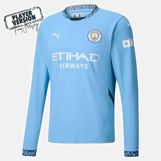 Manchester City Player 2024/25 Home Jersey Long Sleeve