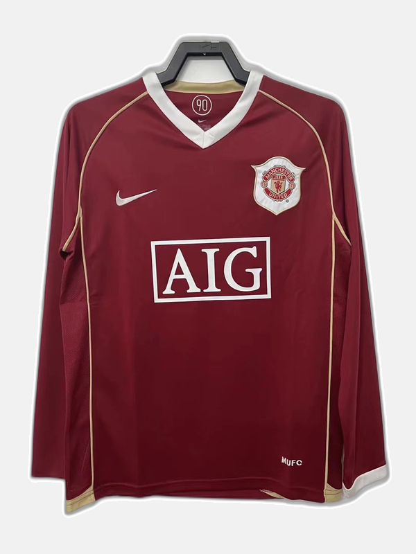 Manchester United 2006/07 Home Jersey - Long Sleeve Retro Version
