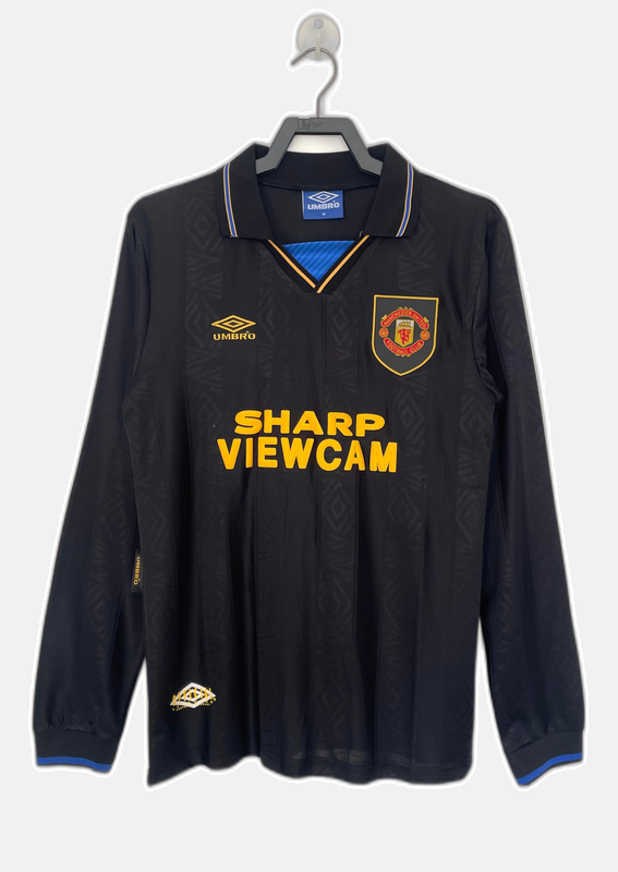 Manchester United 1993/94 Black Jersey - Long Sleeve Retro Version