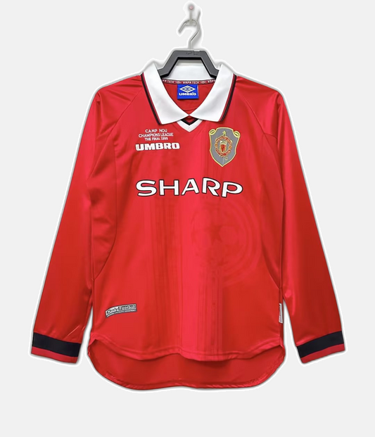 Manchester United 1999/00 Home Jersey - Long Sleeve Retro Version