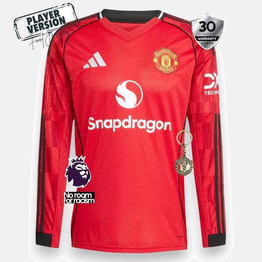 Manchester United Player 2025/26 Home Jersey - Long Sleeve
