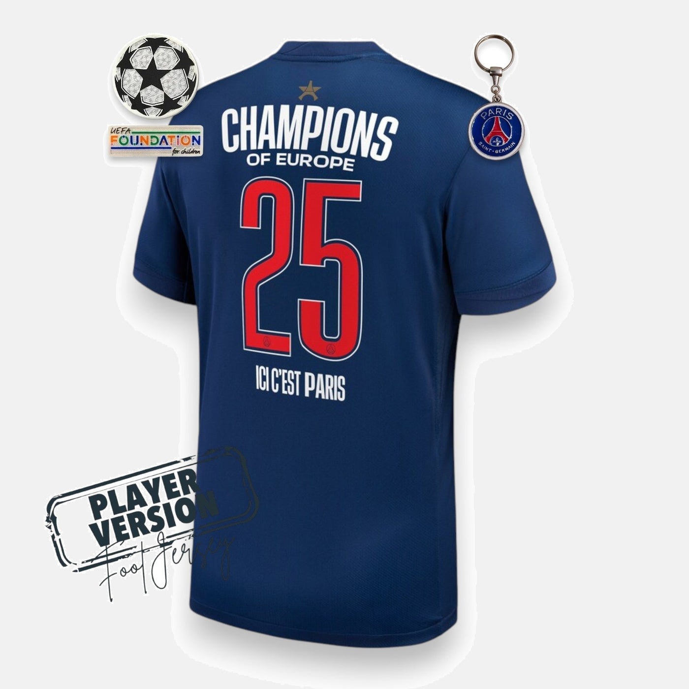 Paris Saint-Germain 2025 European Champions Jersey - Player Version - 1 Star