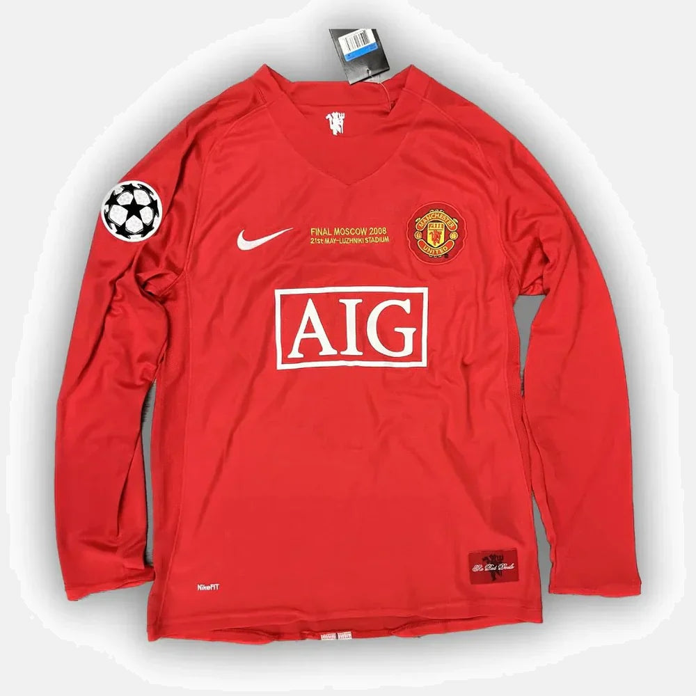 RONALDO #7 Manchester United 2007/08 Home Retro Jersey - Long Sleeve